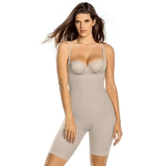 NWT Leonisa Women's Beige Undetectable Step-In Mid-Thigh Body Shaper Size L 3175 - Picture 3 of 12